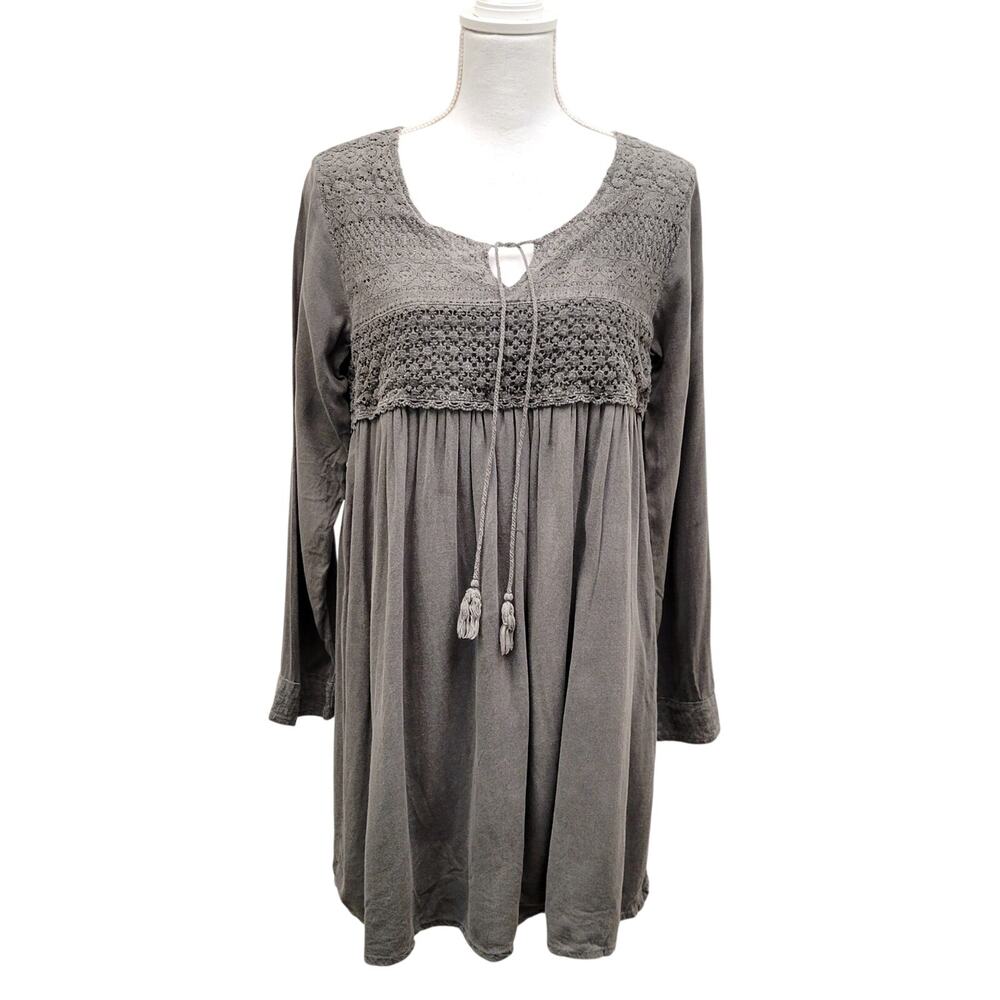 Crosstree Lane Tunic Blouse Top Women's Large Gray